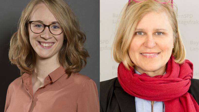 Eva Letternbauer, frauenpolitische Sprecherin der Grünen-Fraktion Bayern, links (Bild: Stefan M. Prager) und Dr. Simone Strohmayr, frauenpolitische Sprecherin und stellvertretende Fraktionsvorsitzende der SPD-Fraktion Bayern (Bild: bayernspd-landtag.de)