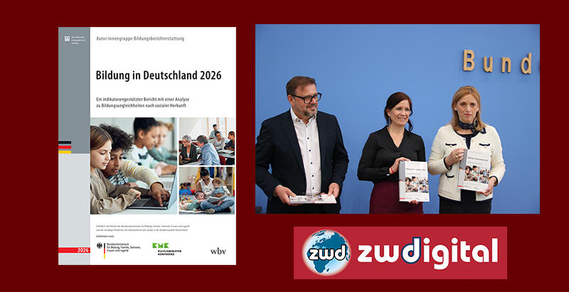 Der 11. Nationale Bildungsbericht wurde gemeinsam von Kai Maaz (DIPF) und Bundesministerin Karin Prien sowie der Berliner Senatorin Katharina G&uuml;nther-W&uuml;nsch vorgestellt